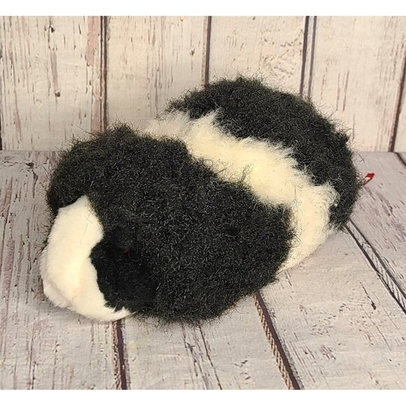 8" Douglas Angora Guinea Pig Plush Black & White Realistic Stuffed Animal, Fair - Picture 2 of 4
